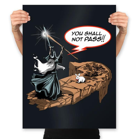 You Shall Not Pass Rabbit - Prints Posters RIPT Apparel 18x24 / Black