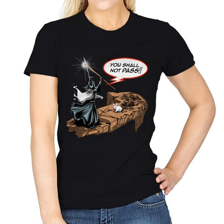 You Shall Not Pass Rabbit - Womens T-Shirts RIPT Apparel Small / Black