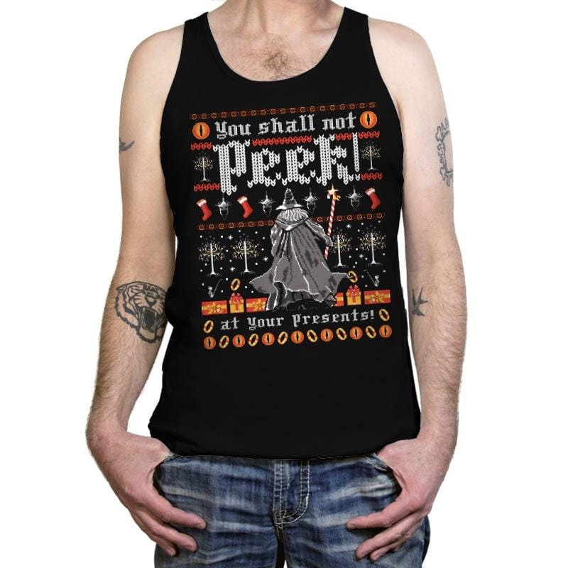 You Shall Not Peek - Ugly Holiday - Tanktop Tanktop RIPT Apparel X-Small / Black