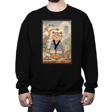 Zen Meowster - Crew Neck Sweatshirt Crew Neck Sweatshirt RIPT Apparel Small / Black