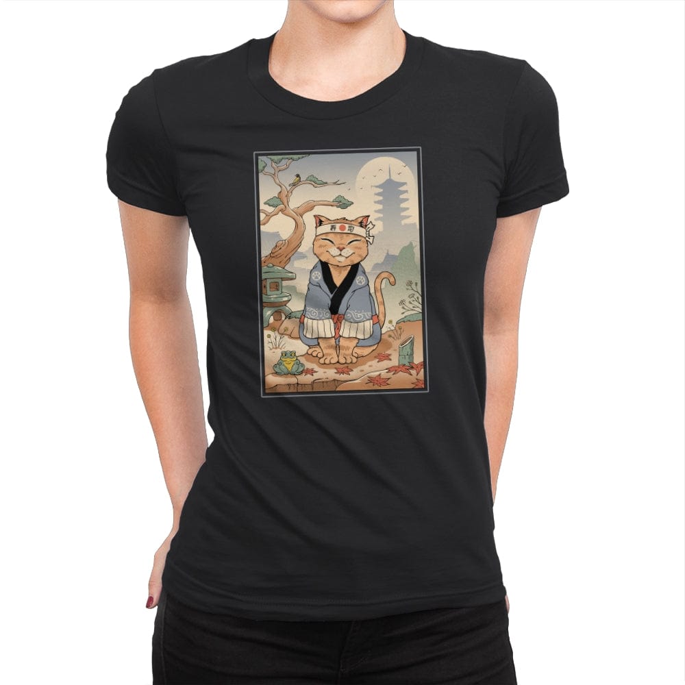 Zen Meowster - Womens Premium T-Shirts RIPT Apparel Small / Black