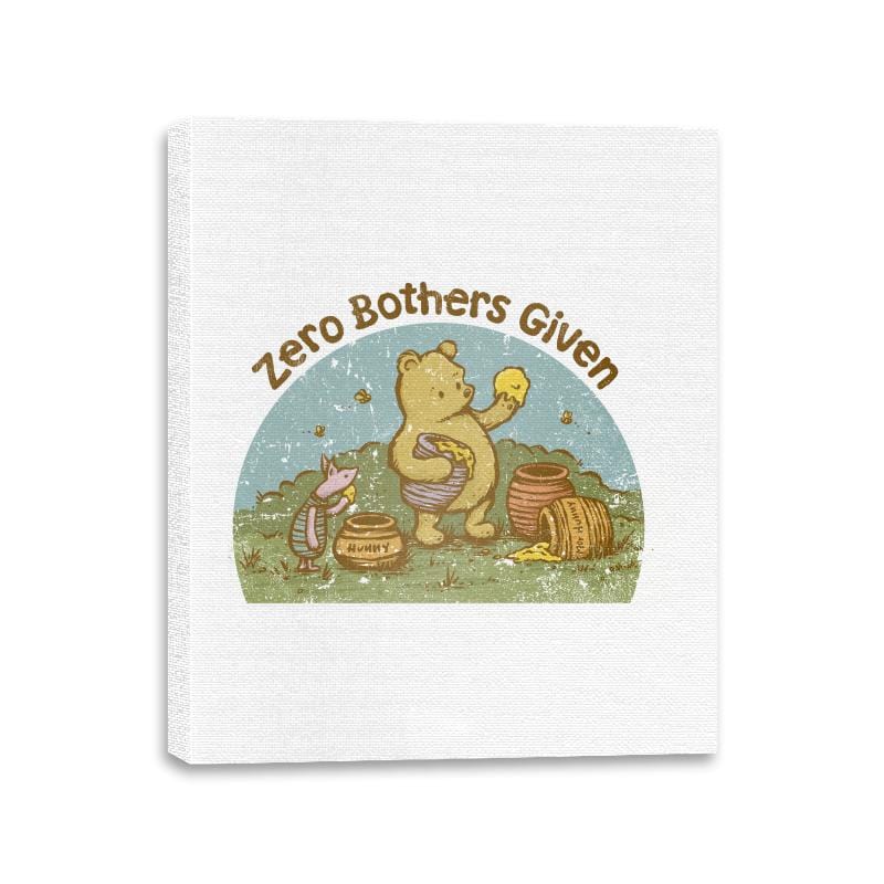 Zero Bothers Given - Canvas Wraps Canvas Wraps RIPT Apparel 11x14 / White