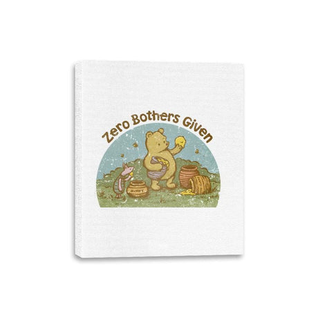 Zero Bothers Given - Canvas Wraps Canvas Wraps RIPT Apparel 8x10 / White