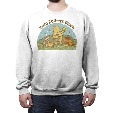 Zero Bothers Given - Crew Neck Sweatshirt Crew Neck Sweatshirt RIPT Apparel Small / White