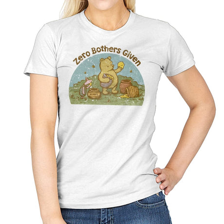 Zero Bothers Given - Womens T-Shirts RIPT Apparel Small / White