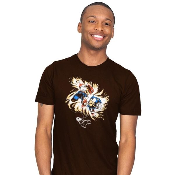 16 Bit Battle - 80s Blaarg - Mens T-Shirts RIPT Apparel Small / Brown