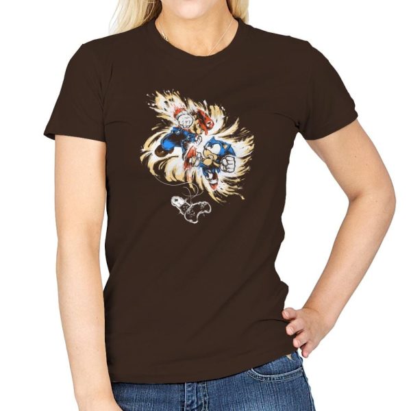 16 Bit Battle - 80s Blaarg - Womens T-Shirts RIPT Apparel Small / Dark Chocolate