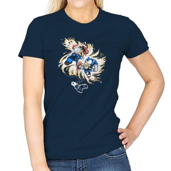 16 Bit Battle - 80s Blaarg - Womens T-Shirts RIPT Apparel Small / Navy