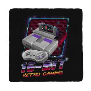 16-Bit Retro Gaming - Coasters Coasters RIPT Apparel 1 Coaster / Black