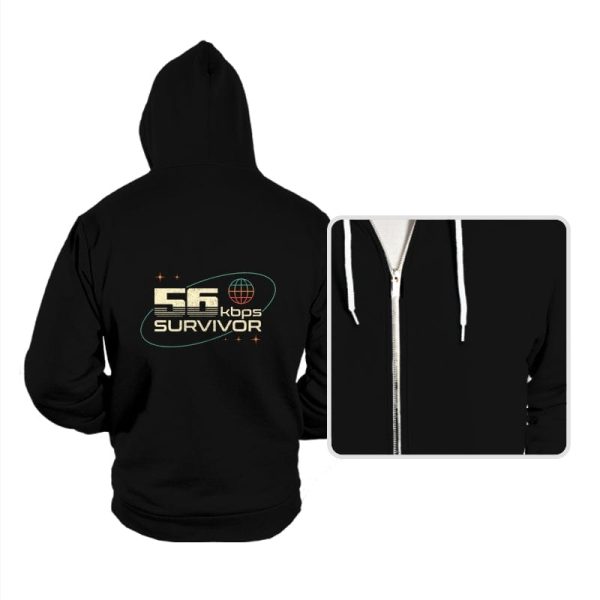 56 Kbps Survivo - Hoodies Hoodies RIPT Apparel Small / Black
