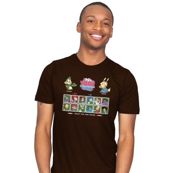 90's Toon Throwdown Exclusive - 90s Kid - Mens T-Shirts RIPT Apparel Small / Brown