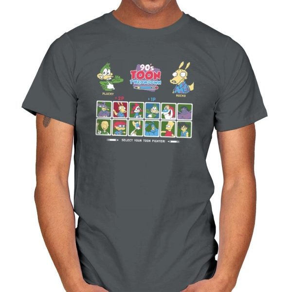 90's Toon Throwdown Exclusive - 90s Kid - Mens T-Shirts RIPT Apparel Small / Charcoal