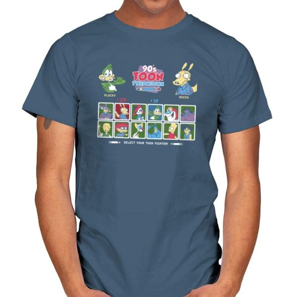 90's Toon Throwdown Exclusive - 90s Kid - Mens T-Shirts RIPT Apparel Small / Indigo Blue
