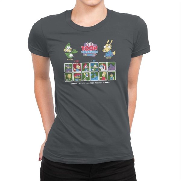90's Toon Throwdown Exclusive - 90s Kid - Womens Premium T-Shirts RIPT Apparel Small / Heavy Metal