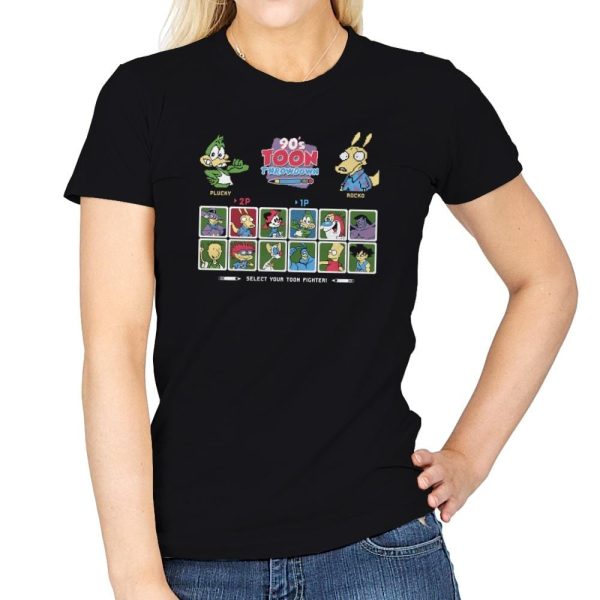 90's Toon Throwdown Exclusive - 90s Kid - Womens T-Shirts RIPT Apparel Small / Black
