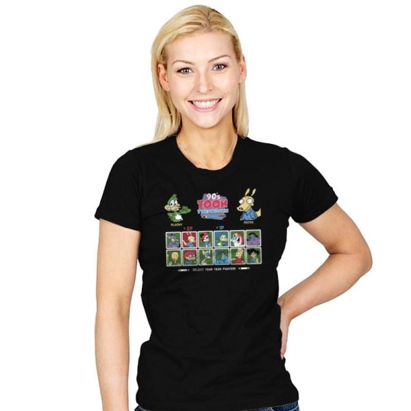 90's Toon Throwdown Exclusive - 90s Kid - Womens T-Shirts RIPT Apparel Small / Black