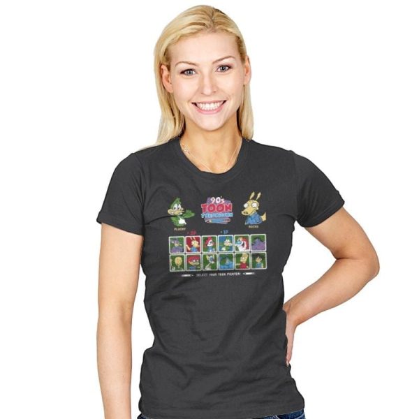 90's Toon Throwdown Exclusive - 90s Kid - Womens T-Shirts RIPT Apparel Small / Charcoal