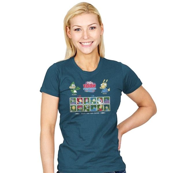 90's Toon Throwdown Exclusive - 90s Kid - Womens T-Shirts RIPT Apparel Small / Indigo