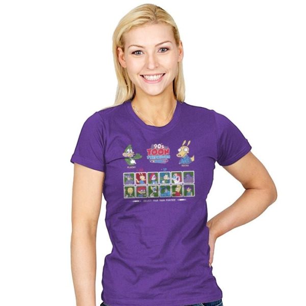 90's Toon Throwdown Exclusive - 90s Kid - Womens T-Shirts RIPT Apparel Small / Purple