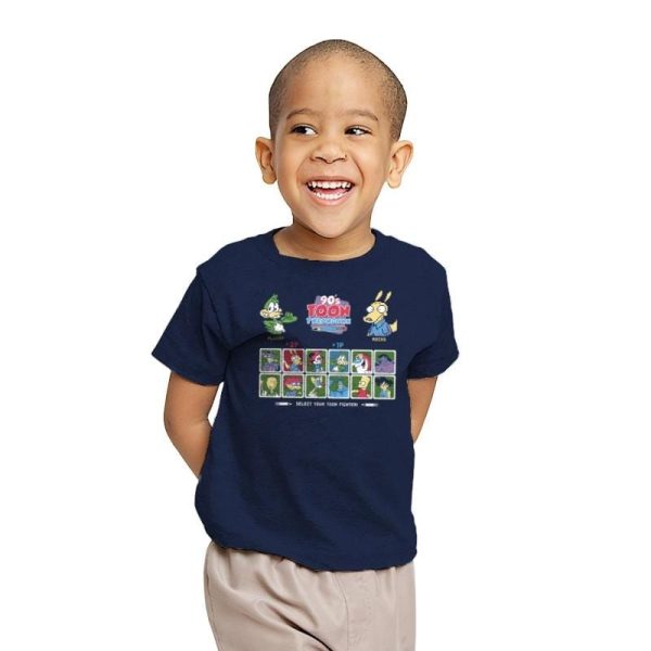 90's Toon Throwdown Exclusive - 90s Kid - Youth T-Shirts RIPT Apparel X-small / Navy