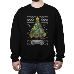 A Classic Gamers Christmas - Ugly Holiday - Crew Neck Sweatshirt Crew Neck Sweatshirt Gooten