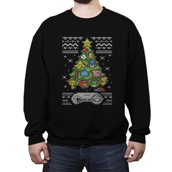 A Classic Gamers Christmas - Ugly Holiday - Crew Neck Sweatshirt Crew Neck Sweatshirt Gooten