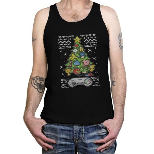 A Classic Gamers Christmas - Ugly Holiday - Tanktop Tanktop RIPT Apparel X-Small / Black