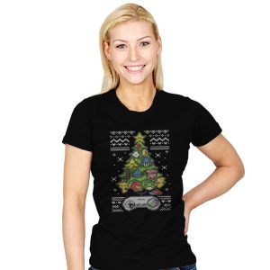 A Classic Gamers Christmas - Ugly Holiday - Womens T-Shirts RIPT Apparel