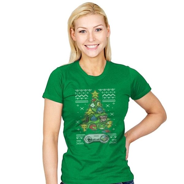 A Classic Gamers Christmas - Ugly Holiday - Womens T-Shirts RIPT Apparel Small / Kelly