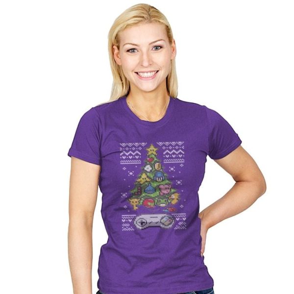 A Classic Gamers Christmas - Ugly Holiday - Womens T-Shirts RIPT Apparel Small / Purple