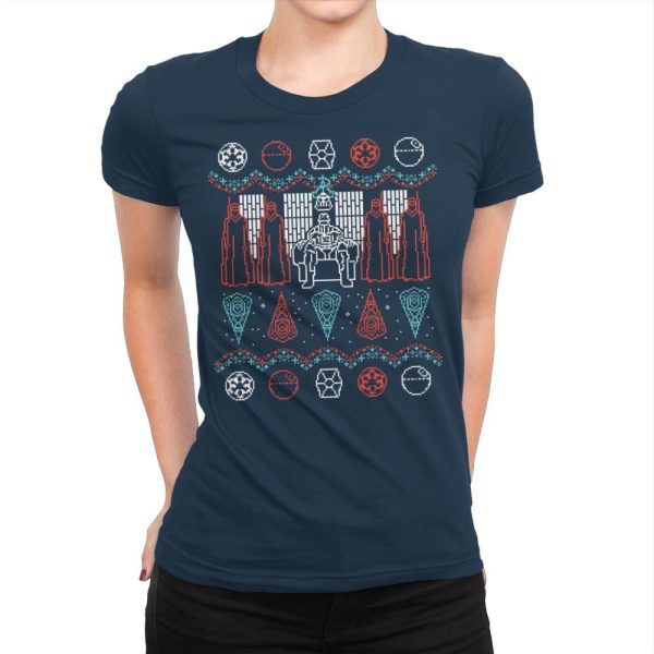 A Dark Mind - Ugly Holiday - Womens Premium T-Shirts RIPT Apparel Small / Midnight Navy