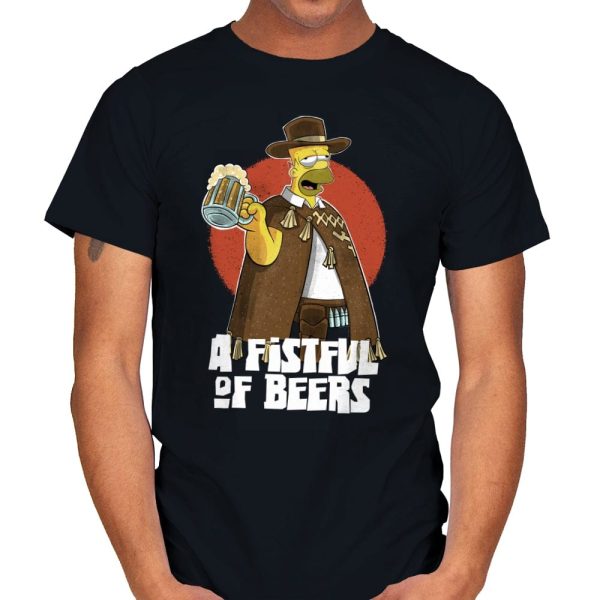 A Fistful of Beers - Mens T-Shirts RIPT Apparel Small / Black