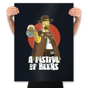 A Fistful of Beers - Prints Posters RIPT Apparel 18x24 / Black
