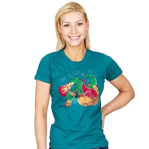 A Kaiju In Townsville Exclusive - Womens T-Shirts RIPT Apparel Small / Turquoise