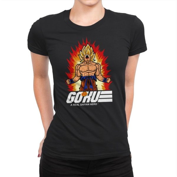 A Real Saiyan Hero - Womens Premium T-Shirts RIPT Apparel Small / Black
