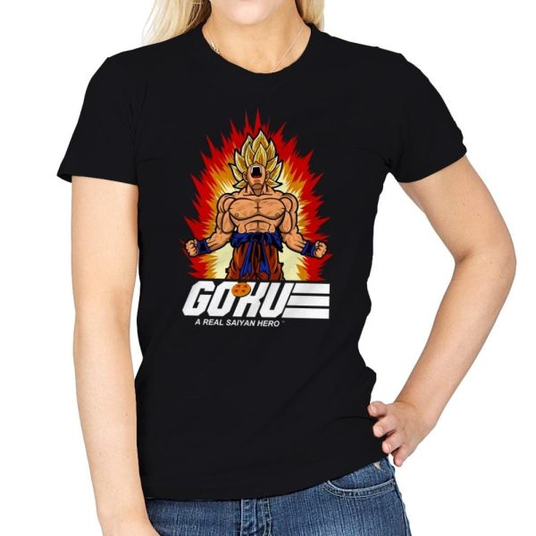 A Real Saiyan Hero - Womens T-Shirts RIPT Apparel Small / Black
