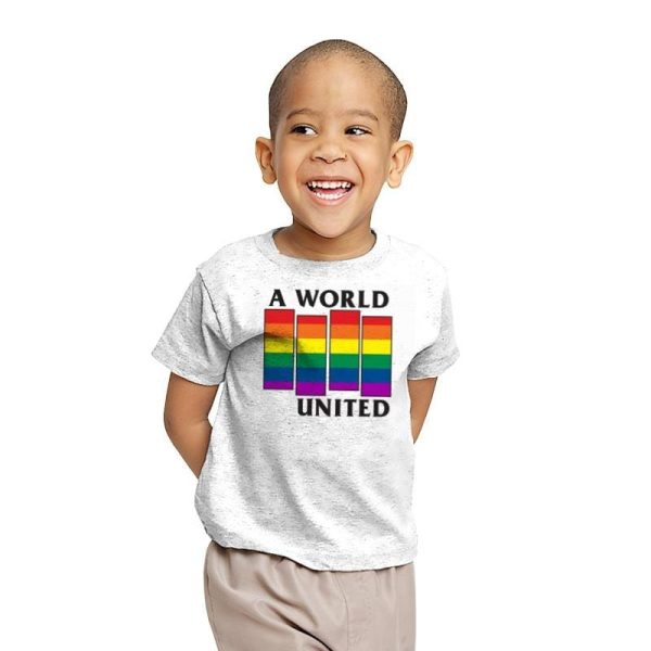 A World United Exclusive - Pride - Youth T-Shirts RIPT Apparel X-small / White