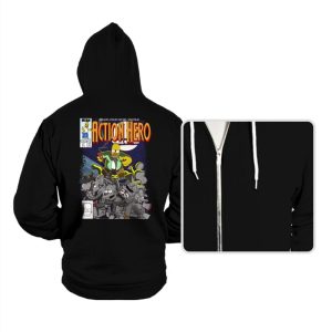 Action Hero - Hoodies Hoodies RIPT Apparel Small / Black