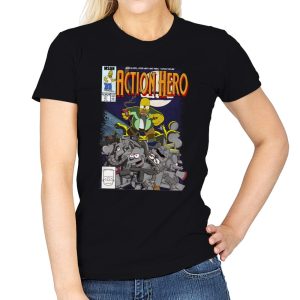 Action Hero - Womens T-Shirts RIPT Apparel Small / Black