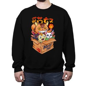 Adobt Populer Cats - Crew Neck Sweatshirt Crew Neck Sweatshirt RIPT Apparel Small / Black