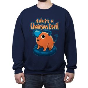 Adopt a Chainsaw Devil  - Crew Neck Sweatshirt Crew Neck Sweatshirt RIPT Apparel Small / Navy