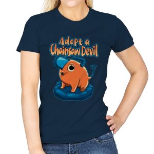 Adopt a Chainsaw Devil  - Womens T-Shirts RIPT Apparel Small / Navy