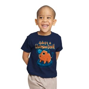 Adopt a Chainsaw Devil  - Youth T-Shirts RIPT Apparel X-small / Navy