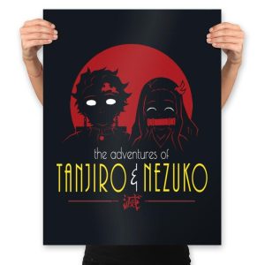 Adventures of Tanjiro & Nezuko - Prints Posters RIPT Apparel 18x24 / Black