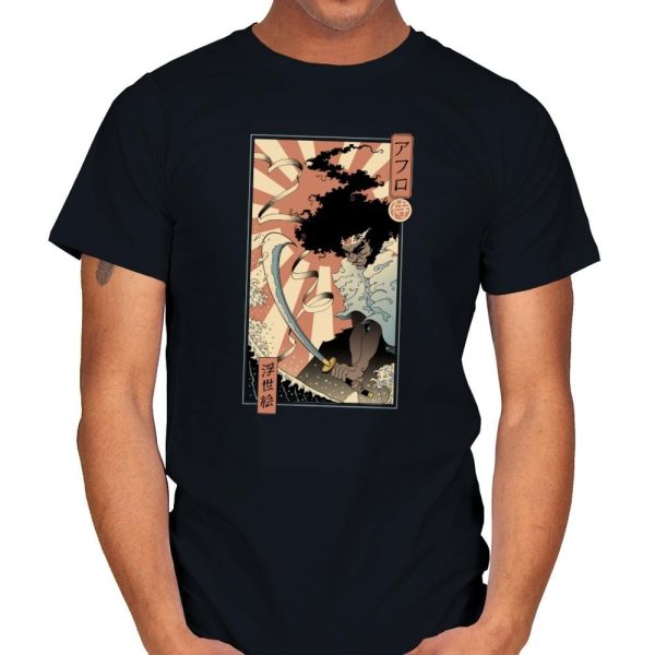 Afro Ukiyo-e - Mens T-Shirts RIPT Apparel Small / Black