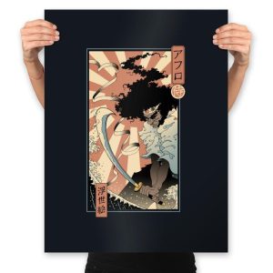 Afro Ukiyo-e - Prints Posters RIPT Apparel 18x24 / Black