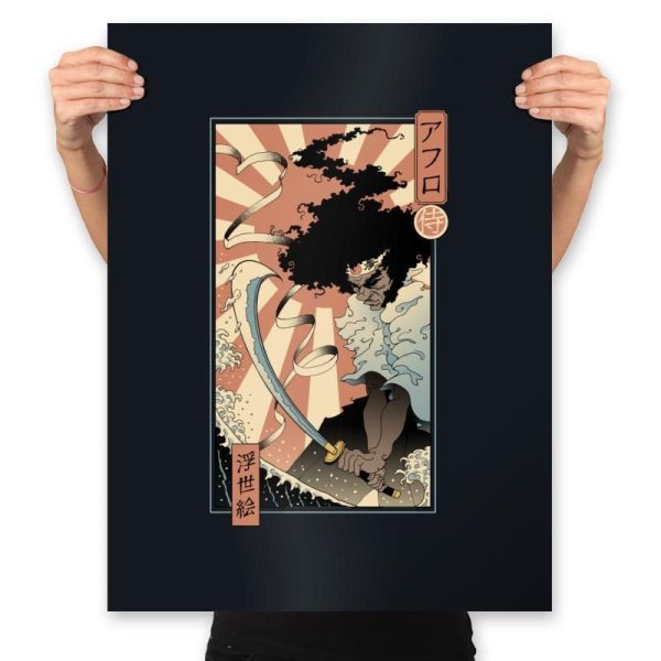 Afro Ukiyo-e - Prints Posters RIPT Apparel 18x24 / Black
