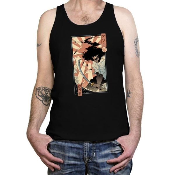 Afro Ukiyo-e - Tanktop Tanktop RIPT Apparel X-Small / Black