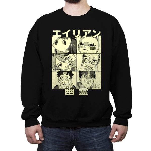 Aliens Ghosts - Crew Neck Sweatshirt Crew Neck Sweatshirt RIPT Apparel Small / Black