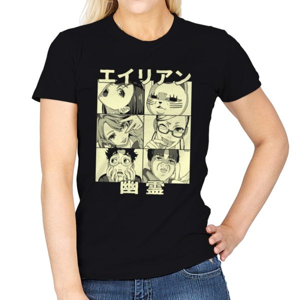 Aliens Ghosts - Womens T-Shirts RIPT Apparel Small / Black